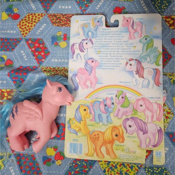 Vintage My Little Pony Pegasus *Firefly* with Original Backing Board - Picture 3 of 3